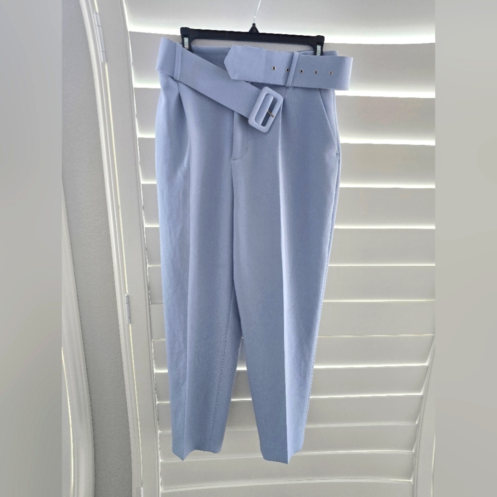 Zara belted pants in baby blue